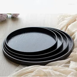 Tea Trays Round Solid Wooden Table Tray Coffee Snack Food Meals Chinese Serving Rectangular Traditional Bamboo