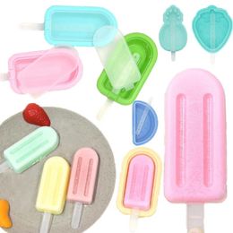 Baking Moulds Silicone Ice Cream Mould With Cover Homemade Popsicle Tray DIY Maker Dessert Cake Summer Party Supplies Kitchen Tools