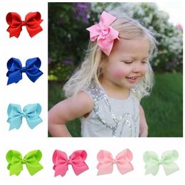 Hair Accessories 2PCS/batch of 4-inch solid Colour hair bows with clips suitable for girl gifts boutique ribbon DIY accessories and childrens d240513