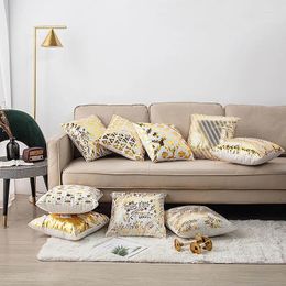 Pillow 45 45cm Bronzing Nordic Luxury Geometric Throw Cover Living Room Decoration Sofar Home Decor Bed Case Accessories