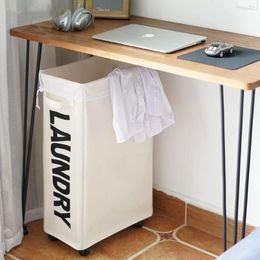 Laundry Bags 42L/62L Slim Baskets Organisers Handles Rolling Washing Bin For Bedrooms Living Room Bathroom