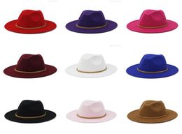 Jazz Formal Hat Panama Cap man woman Felt Fedora Hats winter wide Brim caps Men Women Trilby Chapeau female Lady fashion accessori6689880