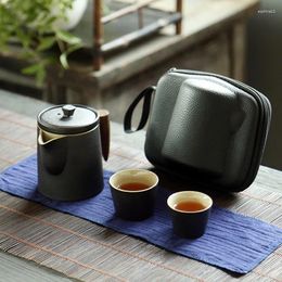Teaware Sets 1set Travel Tea Set 1 Pot 2Cups Ceramic Small Kungfu Teapot With Teacup For Adults Portable Accessories Lovers