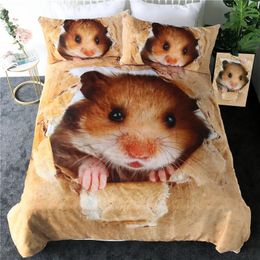 Bedding Sets 3d Cute Hamster Bed Cover Set Cartoon Duvet With Pillowcases Adult Child Home Bedroom Decoration