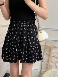 Skirts Floral Print Mini Skirt Women Casual High Waist A-line Summer 2024 Beach Wear Holiday