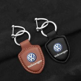 Car Stickers PU Leather Car Keychain Key Ring For VW Volkswagen Golf Polo Passat Tiguan Touran Jetta Accessories T240513