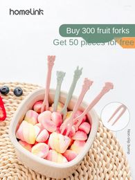 Disposable Flatware Fruit Fork Set Creative Cute Cartoon Children's Safety Household Cake Dessert Pastry