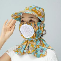 Cappelli larghi a scialle di scialle di tè per raccogliere il cappuccio proteggere la maschera per la crema solare anti-uv traspirata quattro stagioni