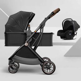 Strollers# Multi functional baby stroller 3-in-1 can sit and lie down Pram portable travel system large space newborn H240514