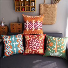Pillow Linen Cover Home Decorative Southeast Asia Colourful Geometry Pattern 9314 Case Sofa Chair Waist