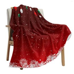 Blankets Christmas Snowflake Light Ball Throw Blanket Soft Plush Warm Sofa Holiday Gifts