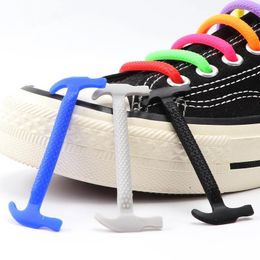 Shoe Parts 16 Pcs Silicone Shoelaces Elastic No Tie Laces For Sneakers Rubber Shoelace Child Adult Sports Competition Lazy Lace