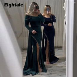 Party Dresses Eightale Formal Occasions Evening Dress For Wedding Off Shoulder Beaded Velvet Long Sleeves Sexy Mermaid Arabic Prom Gowns