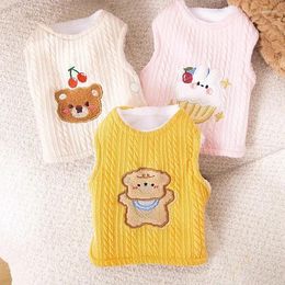 Dog Apparel Autumn And Winter Thickened Warm Tank Top Cat Two Legged Knitted Double Layer Vest Pet Clothes Cartoon Pattern Yorkshire