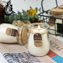 Scented Candle Decorative scented candles loose glass jar candles pudding container with cork lid used for wedding scented candles WX