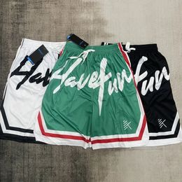 American Fashion Letter Printing Baggy Short-sleeved Y2K Retro Trend Men And Women Basketball Shorts Pants Casual Sweatpants 240514