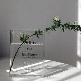 Vases Decoration Vase For Flowers Transparent Nordic Luxury House Modern Acrylic Book Decorative
