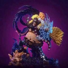 Action Toy Figures 22cm Blackbeard Marshall D Teach Figures Manga One Piece Anime Figure Black Beard GK Statue Model Collection Room Ornament Gift Y240514