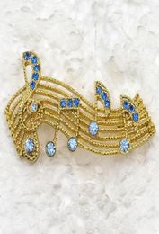 Whole Crystal Rhinestone MUSIC NOTE Brooch Fashion costume brooches pin jewelry gift C2791401872