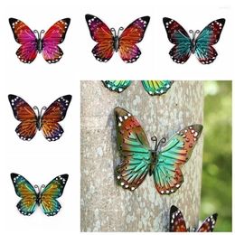 Decorative Figurines Metal Butterfly Wall Art Hanging Decor Wrought Iron Insect Ornament Crafts For Indoor Outdoor Garden Yard Decoration