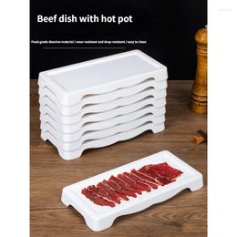 Plates Pure White Creative Melamine Pot Tableware Rectangular Plate Commercial Beef Can Be Stacked And