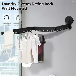 Hangers Wall Mounted Clothes Drying Rack With Double Suction Cup 3-Fold Retractable No Drilling Towel Holder
