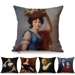 Pillow European Sty Le Vintage Noble Woman Portrait Home Decorative Throw Case Elegant Lady Ancient Print Sofa Cover