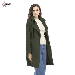 Women's Jackets Y2k Trending Women Woollen Cashmere Coat Long Jacket Outerwear For Lady Female Autumn Winter Clothin PULABO