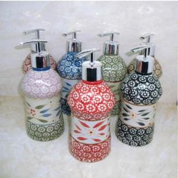 Liquid Soap Dispenser Ceramic Bottle Retro Japan Style Hand Washing Color Creative Shower Shampoo