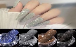 1Box Sparkling Diamond Silver Reflective Nail Glitter Powder Dust Fine Shiny Pigment Holographic Nails Art Decorations4123623