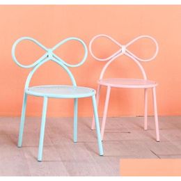 Rocking Chairs Children039S Dining Chair Students Study Write Butterfly Iron Cute Low Household Stool Baby Backrest8620522 Drop Delive Otjrb