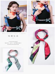 new 10color silk embroidered silk scarf stylish wild decorative baotou ribbon scarf suitable for all seasons Japanese and Korean 4419886