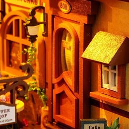 Architecture/DIY House DIY Wooden Book Nook Shelf Insert Kit Miniature Doll House 3D Puzzle Assembly Building Model Bookends Adult Birthday Gifts