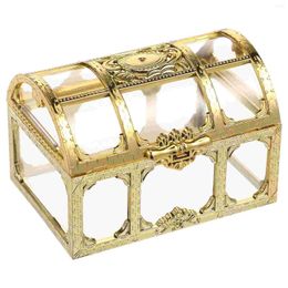 Jewellery Pouches Plastic Transparent Drawing Texture Pirate Treasure Box Crystal Storage Organiser Trinket Keepsake Chest