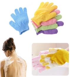 Shower Bath Gloves Exfoliating Wash Skin Spa Massage Scrub Body Scrubber Glove 7 Colours Soft bathing gloves Gift Fast Shi1323440