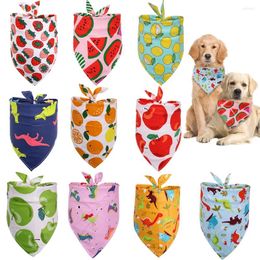 Dog Apparel 5pcs Mixed Colour Pet Bibs Fruit Scarf Triangle Summer Bandana Bow Tie Accessories
