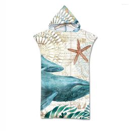 Towel Fashion Adult Bath Beach Cape Geometric Print Hooded