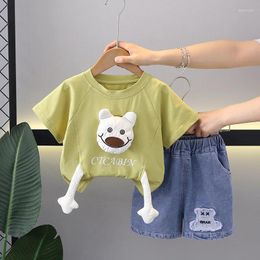 Clothing Sets Toddler Clothes 2024 Summer Infant Baby Boys Girls Set Cotton Lovely Cartoon Short Sleeve T-shirts And Shorts For Kids Suit