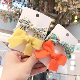 Hair Accessories 2Pcs/Set Cute Bow Hair Clips For Girls Korean Solid Flower Bowknot Hairpin Barrettes Headwear Kids Baby Hair Accessories