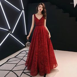 Ethnic Clothing Charming V-neck Birde Wedding Dress Bling Sequins Evening Party Elegant A-line Banquet Temperament Prom Gowns XS-3XL