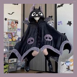 Blankets Cute Bat Cosplay Anime Blanket Wearable Cloak Robe Cape Hooded Shawl Sofa For Friends Gift