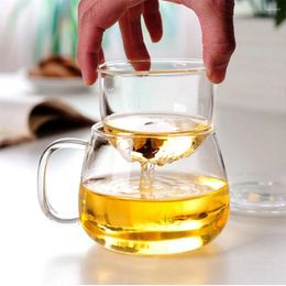 Wine Glasses Glass Flower Teapot Heat-resistant Transparent Double-layer Tea Cup Insulation Heating Afternoon