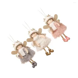 Decorative Figurines 3 Pcs Angel Girl Pendant Dolls Christmas Pendants Antler Party Decoration Tree Fabric Creative