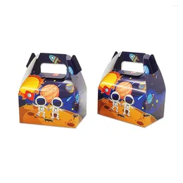 Gift Wrap 6pcs Candy Box Cake Bags Snack Container Kids Birthday Party Baby Shower Supplies Spaceship Solar Space Deco