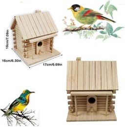 Other Bird Supplies Wood Birds Box DIY Breeding Parrot Cockatiels Swallows Outdoors Roof Wooden House Hanging Decoration