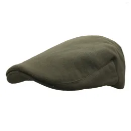 Berets British Artistic Retro Beret Versatile For Men And Women In Spring Autumn Casual Duckbill Hat Solid Colour Painter