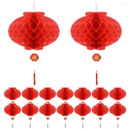 Decorative Figurines 20 Pcs Spring Festival Lanterns Decor Hanging Year Foldable Paper Chinese Style Small