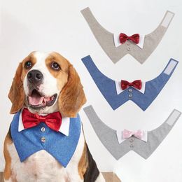 Dog Collars Suit Pet Saliva Towel Collar Triangle Scarf Bow Tie Banquet