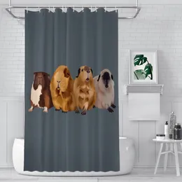 Shower Curtains Guinea Pig Portrait Capybara Cute Animal Waterproof Fabric CreativeBathroom Decor With Hooks Home Accessories