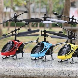2 Way Remote Control Helicopter with Light Usb Charging Fall Resistant Mini Airplane Model Toys Gifts Rc 240511